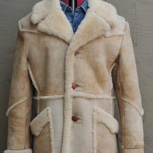 >ll==l>100% Real Shearling Western Coat Size (L)